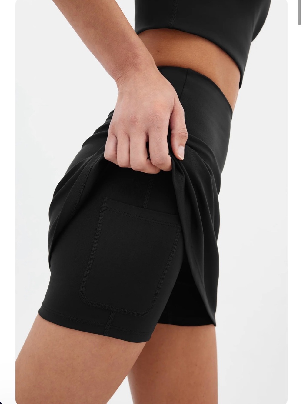 Girlfriend Collective Black Sport Skort